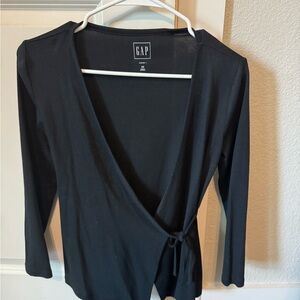 GAP Women's Elegant Black Tie Blouse